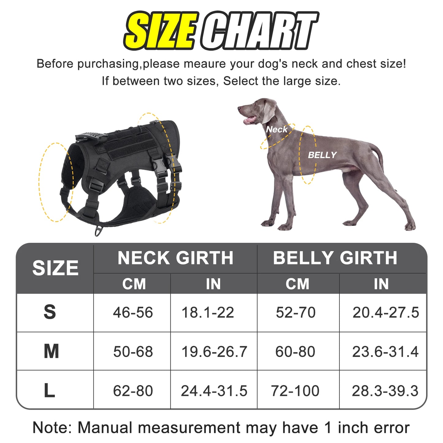 Reinforced Military-Style Dog Harness for Larger Breeds with Handle | Tactical Dog Training Vest 12