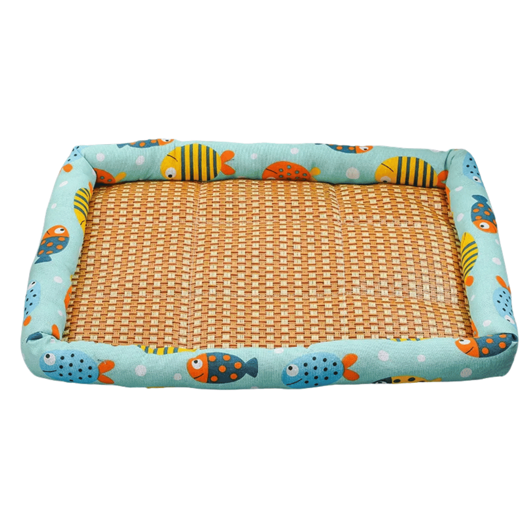Cool-Feel Rattan Base Pet Bed for Dogs & Cats | Natural & Breathable Wicker Pet Pad 7