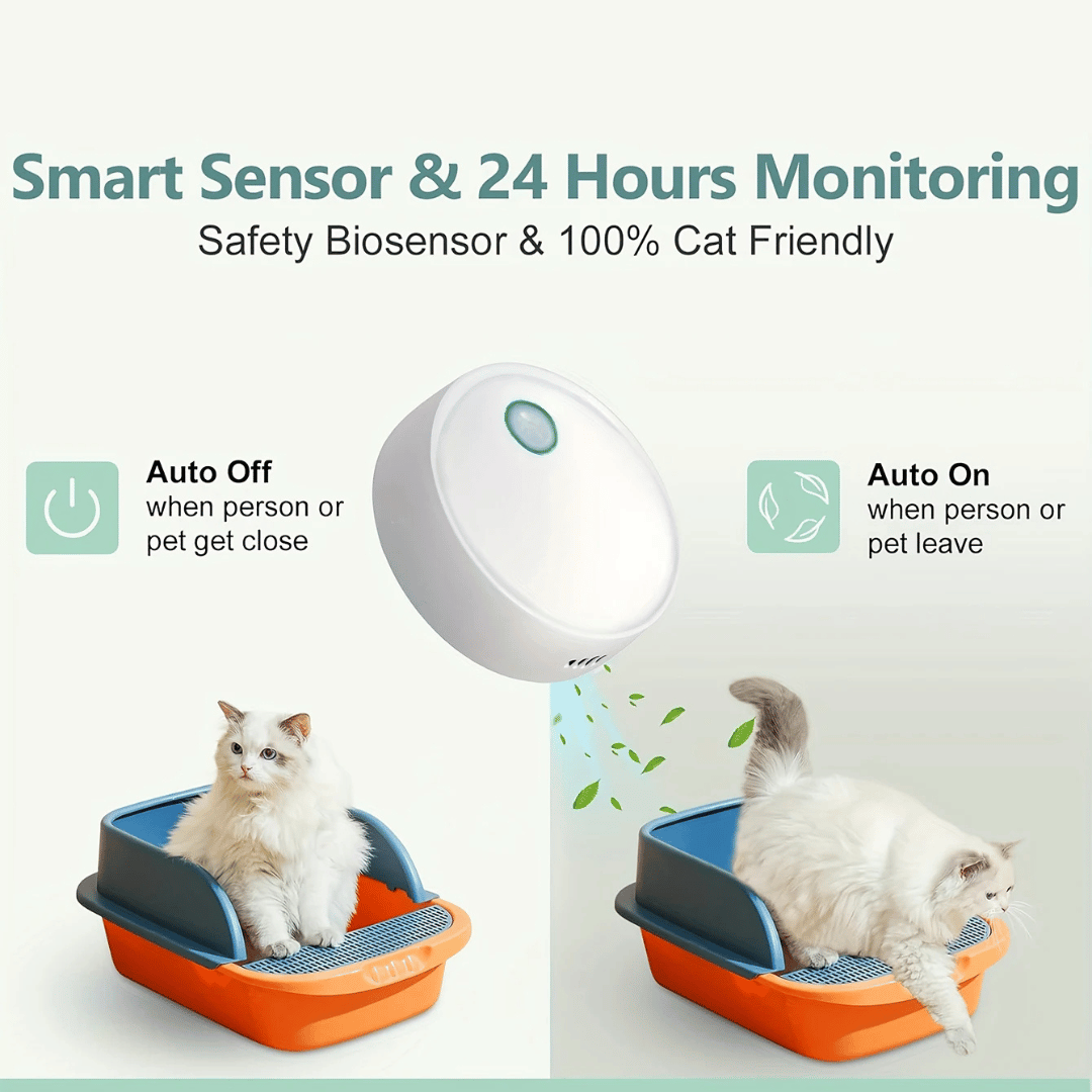 Smart Sensor Cat Litter Odour Eliminator | USB Rechargeable
