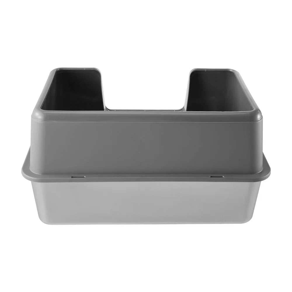 High-Sided Semi-Enclosed Cat Litter Box with Stainless Steel Litter Tray | Scoop Included 5