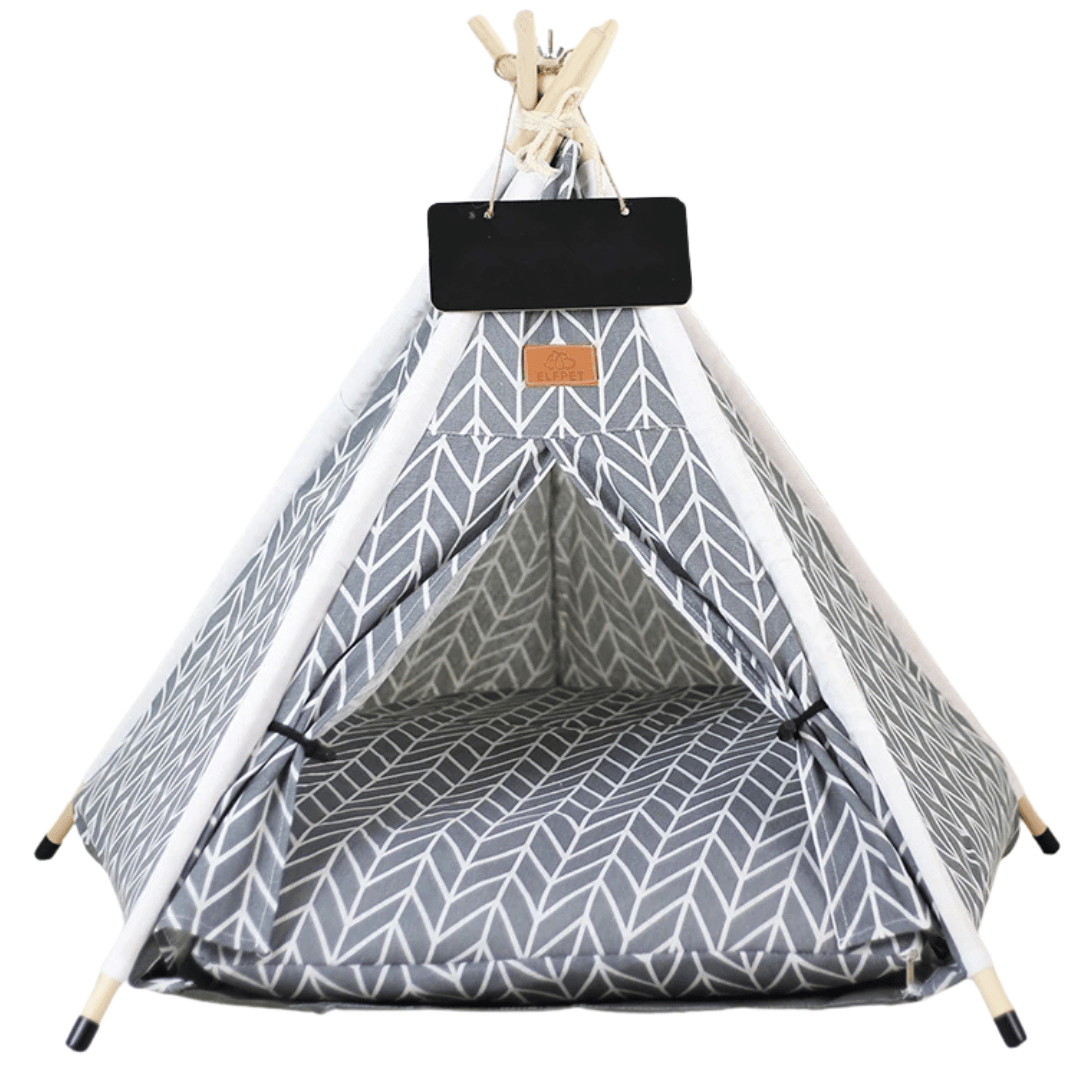 Cute Pet Bed Teepee Tent for Smaller Dogs & Cats with Washable Comfy Cushion