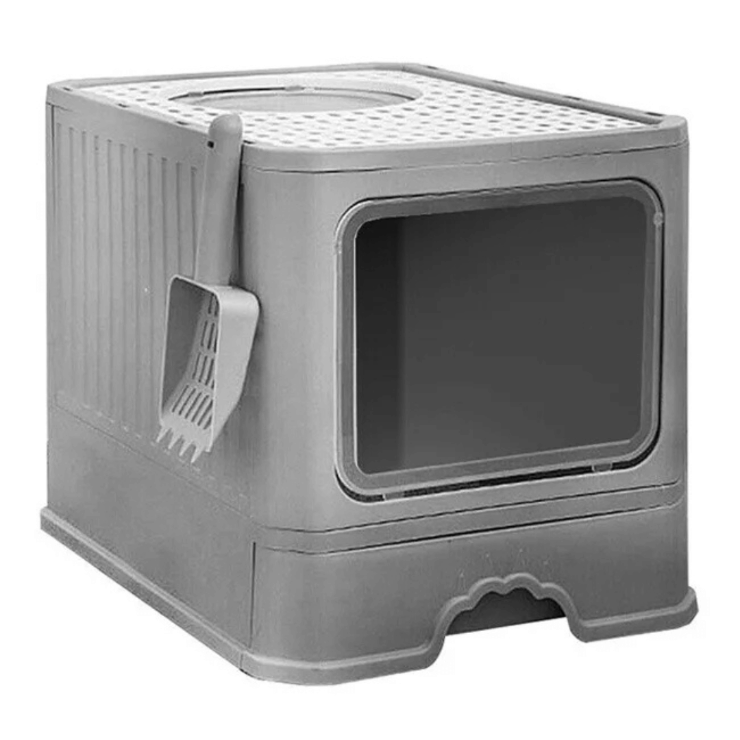 Spacious Front & Top Entry-Exit Enclosed Cat Litter Box with Slide-Out Tray & Scoop 3