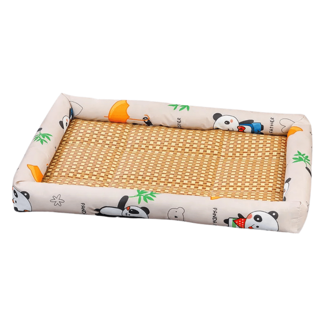 Cool-Feel Rattan Base Pet Bed for Dogs & Cats | Natural & Breathable Wicker Pet Pad 3