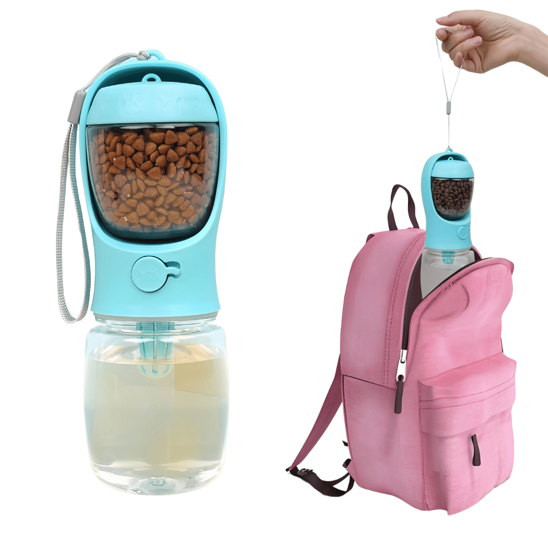 2-In-1 Portable Dog Water Bottle & Food Storage Container