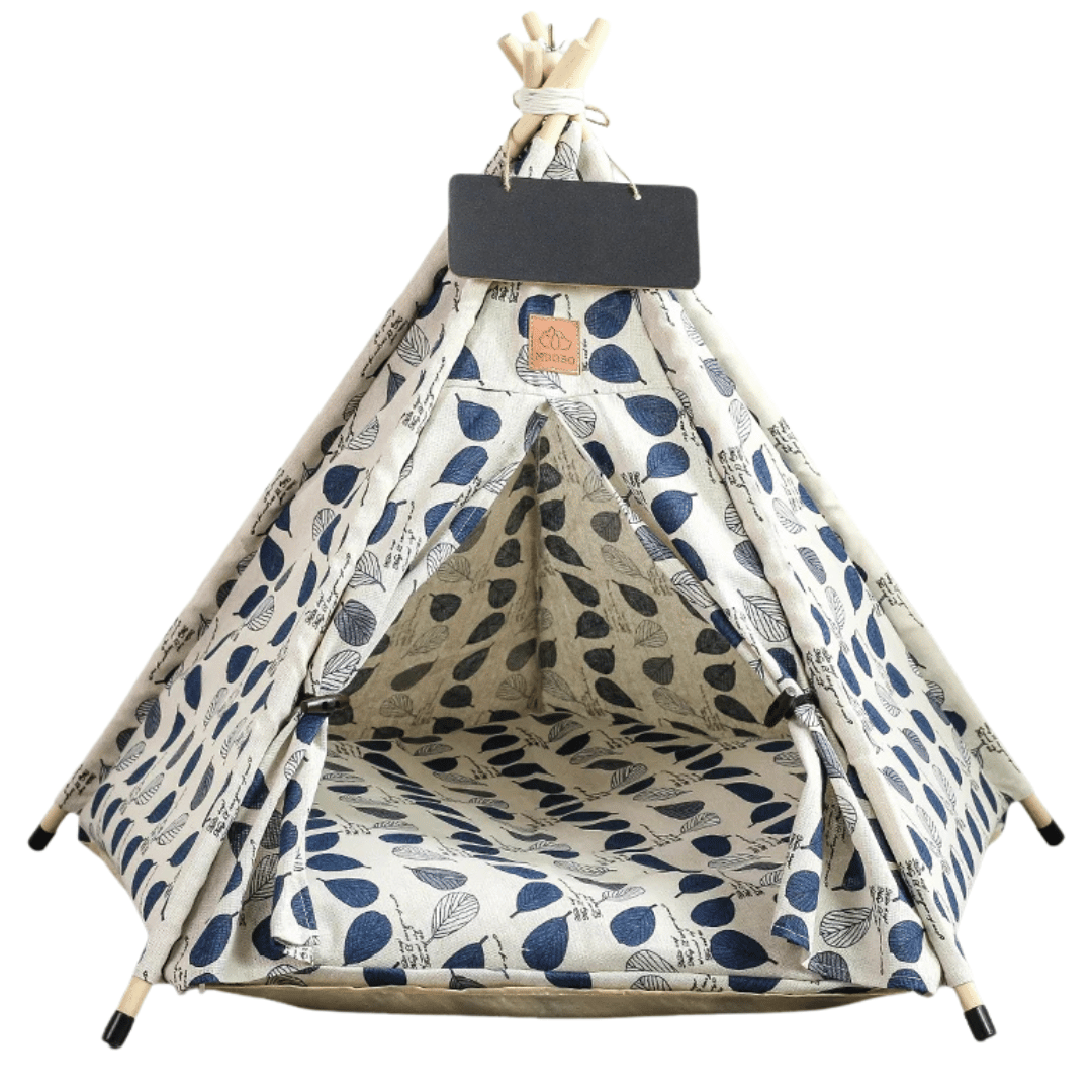 Cute Pet Bed Teepee Tent for Smaller Dogs & Cats with Washable Comfy Cushion