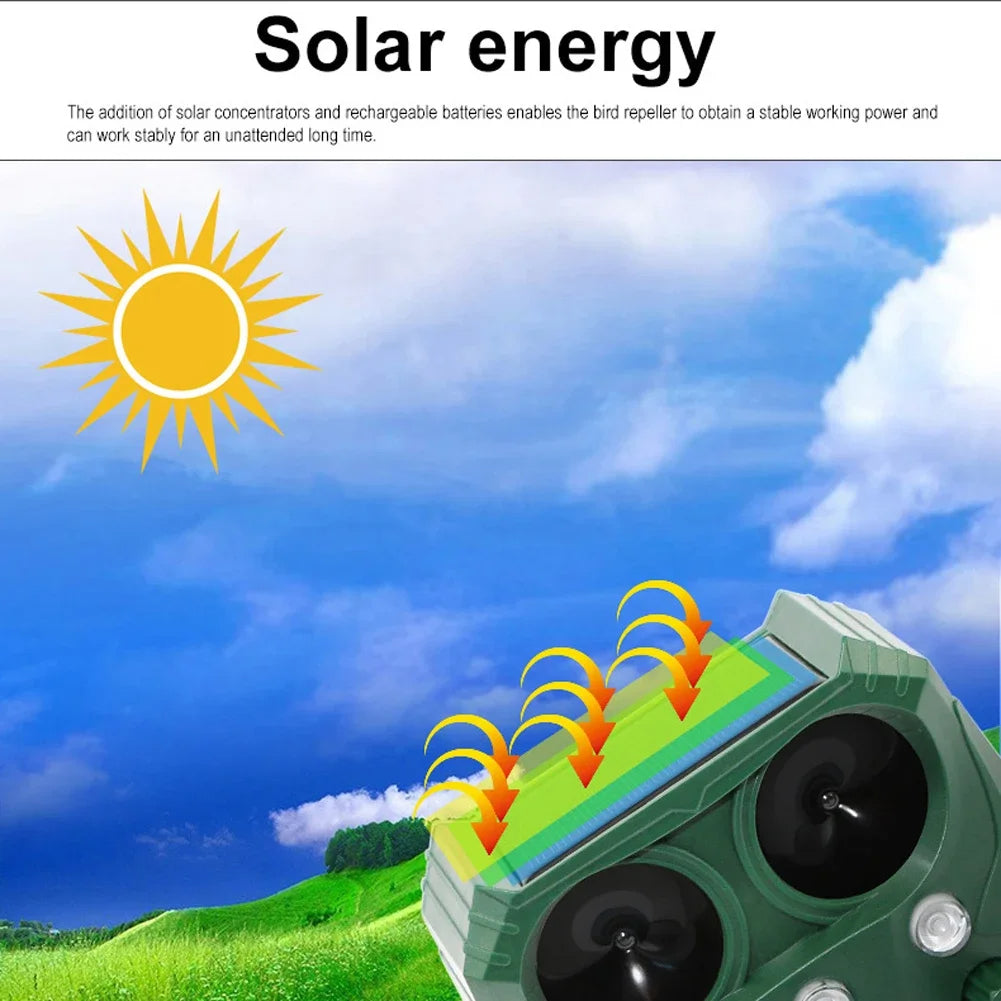 Solar-Powered Ultrasonic Animal Deterrent to Repel Birds, Rodents & Unwanted Cats From Your Garden 21