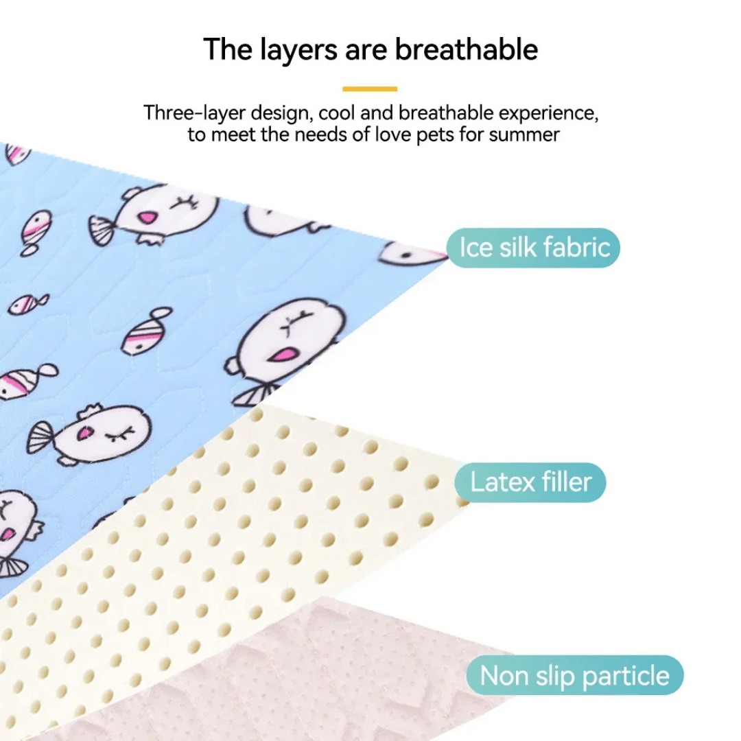 Breathable Ice Silk Pet Cooling Mat for Dogs & Cats 9