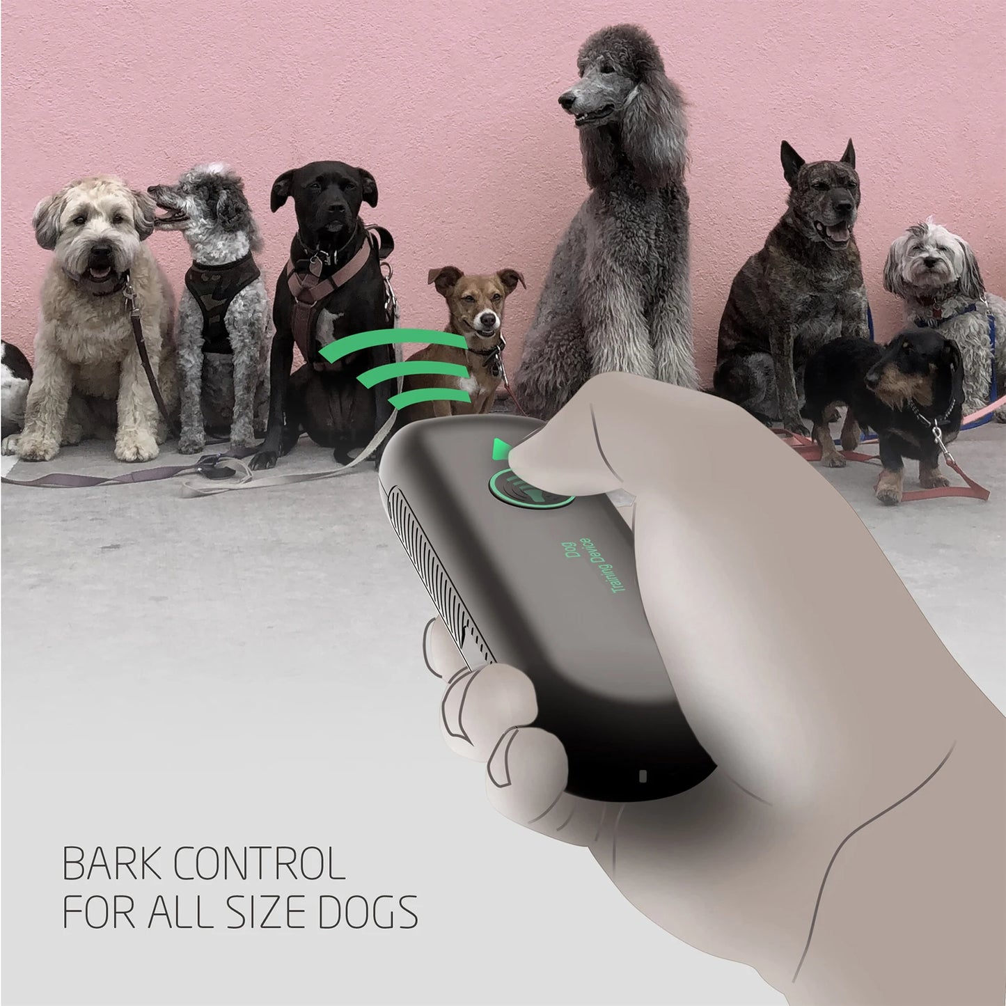 Compact Handheld Ultrasonic Dog Bark Controller with 10m Range | USB-C Rechargeable 11