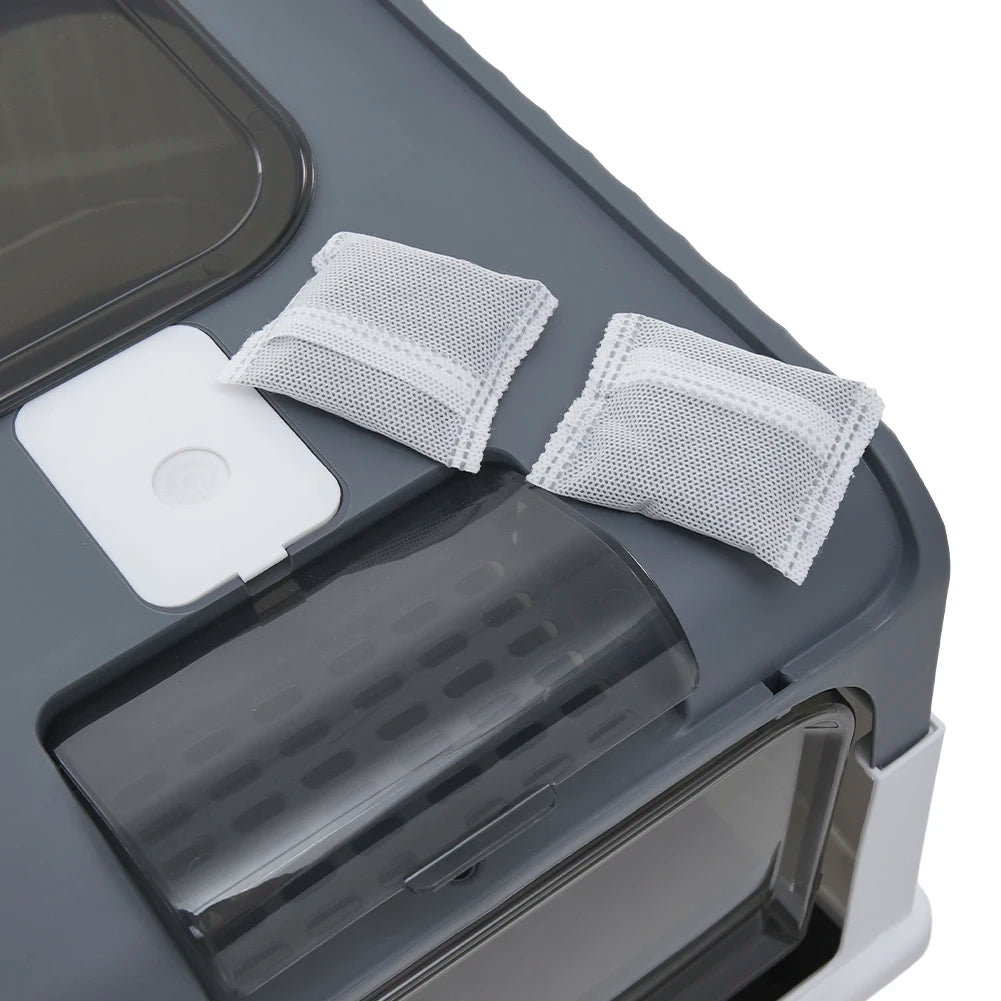 Enclosed Cat Litter Box with UV Sterilization, Pull-Out Tray & Double Entrance-Exit