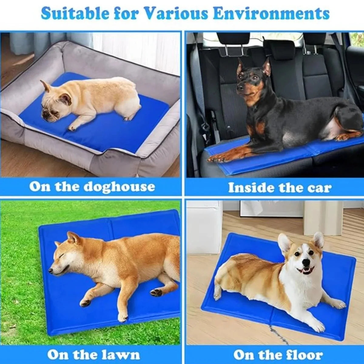 Self-Cooling Dog Cooling Mat | Moisture-Resistant & Foldable for Travel