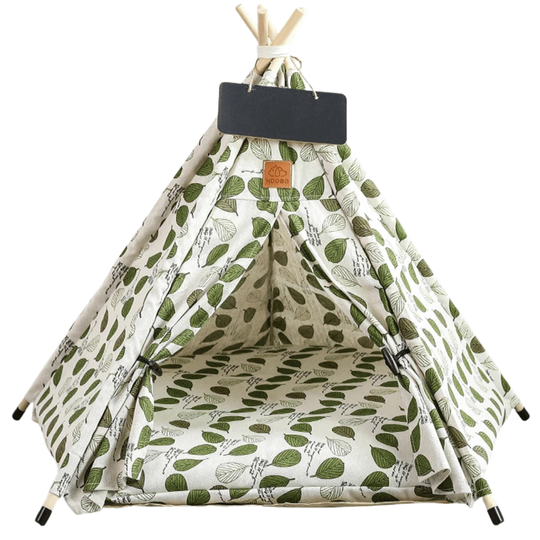 Cute Pet Bed Teepee Tent for Smaller Dogs & Cats with Washable Comfy Cushion