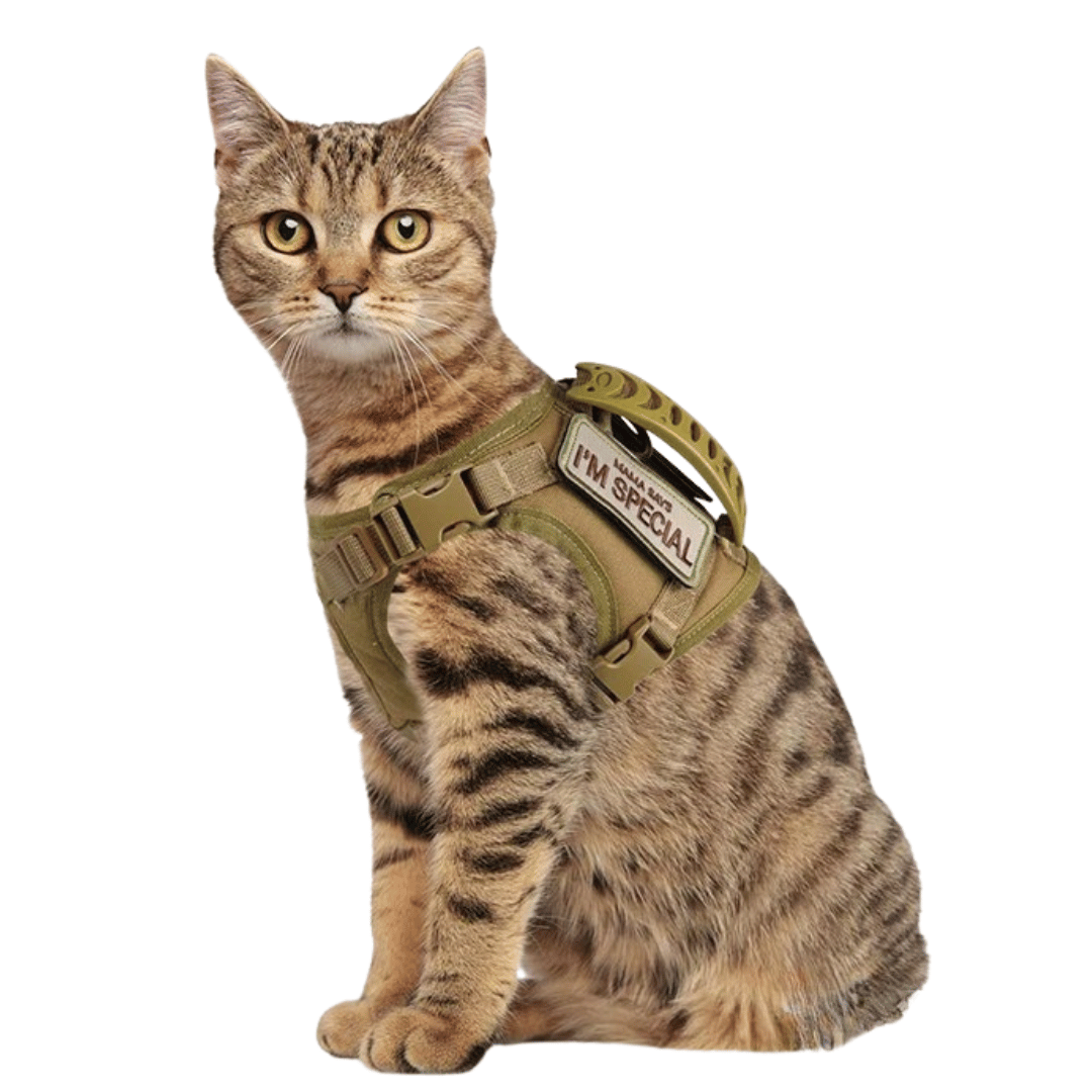 Military-Style Tactical Cat Harness & Leash 3