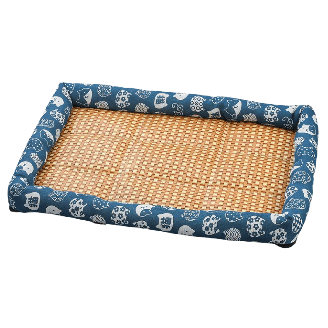 Cool-Feel Rattan Base Pet Bed for Dogs & Cats | Natural & Breathable Wicker Pet Pad 2