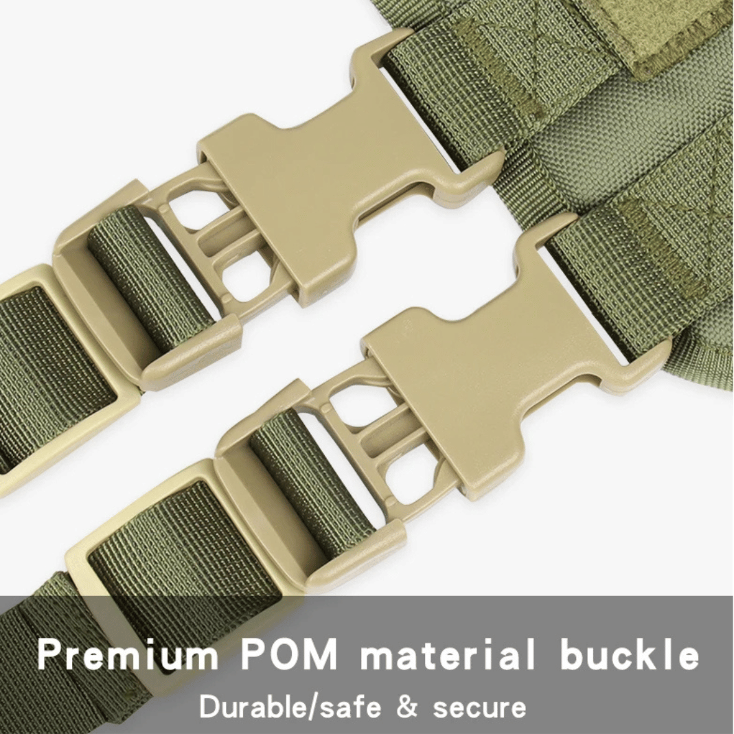 Robust Military-Style Dog Harness with Rubber Handle & Pouch | Tactical Dog Training Vest 14