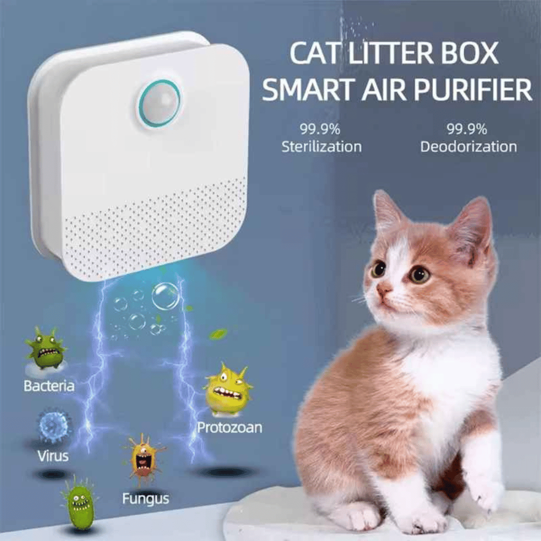 Smart Odour Eliminator for Cat Litter Boxes | Automatic Pet Air Purifier & Deodoriser