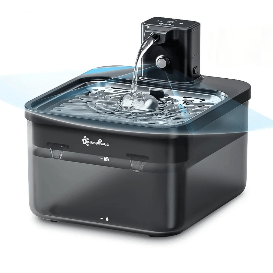 Quiet Cat Water Fountain with Automatic Sensor & 2.5L Stainless Steel Tray