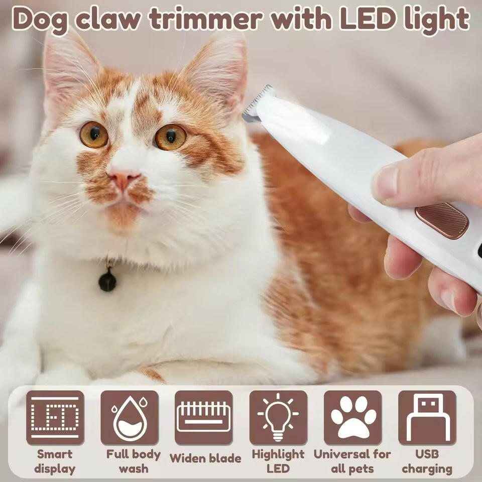 Cordless Dog Paw Trimmer with LED Light for Safe Grooming 3