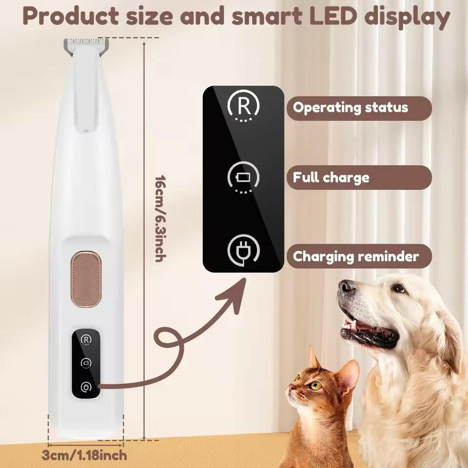 Cordless Dog Paw Trimmer with LED Light for Safe Grooming 4