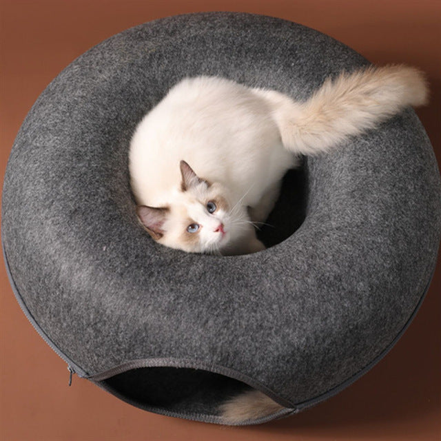 Donut-Shaped-Interactive-Cat-Bed-Tunnel-5
