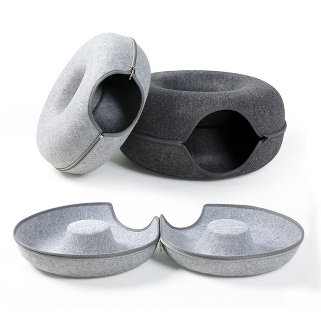 Donut-Shaped-Interactive-Cat-Bed-Tunnel-7