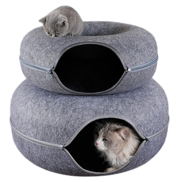 Donut-Shaped-Interactive-Cat-Bed-Tunnel-8