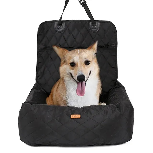 Foldable-Reversible-Dog-Car-Seat-Padded-Basket-11