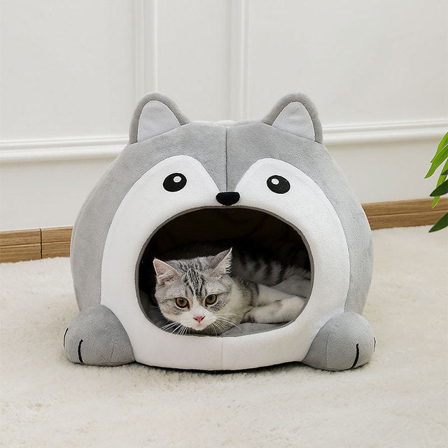 Fun-Plush-Cat-Bed-House-1