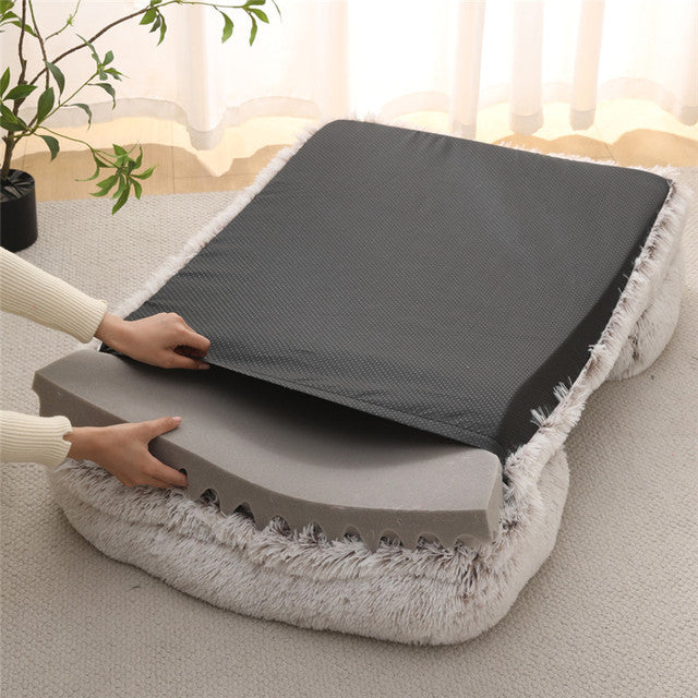 Furry-Plush-Orthopaedic-Dog-Bed-with-Washable-Cover-4