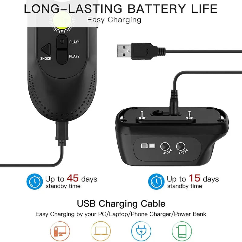 Voice Command Remote Controlled Dog Training Collar with 4 Safe Modes 7