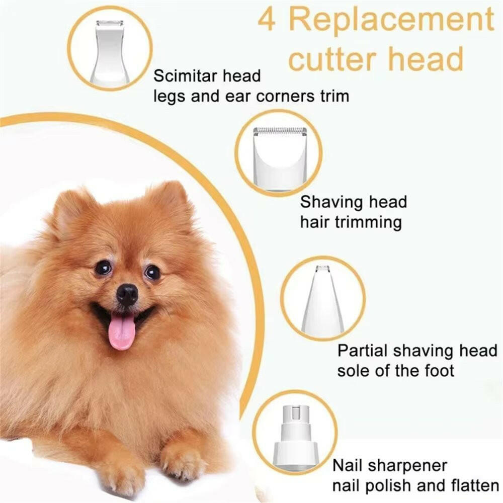 Low Noise Dog Clipper Kit with 5-in-1 Grooming Heads & Nail Grinder 3
