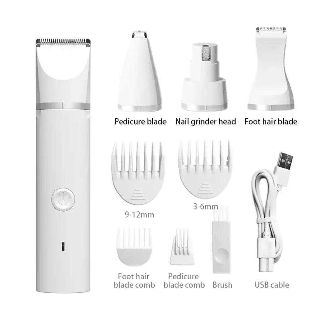 Low Noise Dog Clipper Kit with 5-in-1 Grooming Heads & Nail Grinder 5