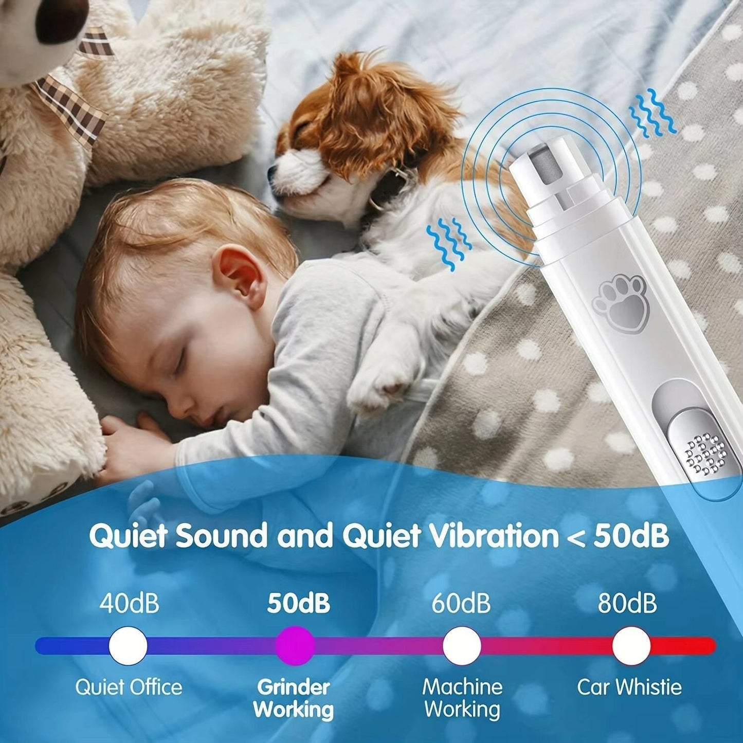 Diamond Precision Dog Nail Grinder with Quiet 2-Speed Operation 8