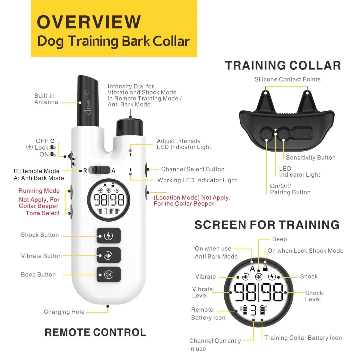 800m No Bark Dog Training Collar | Waterproof & Rechargeable 8