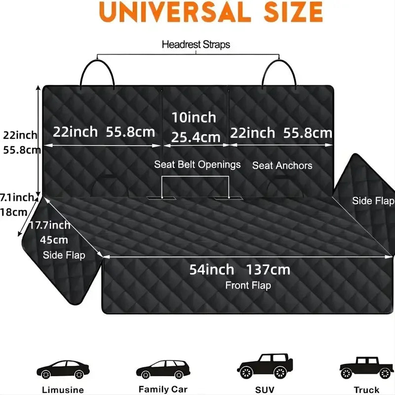 Waterproof Dog Car Seat Cover Hammock to Protect Back Seats 10