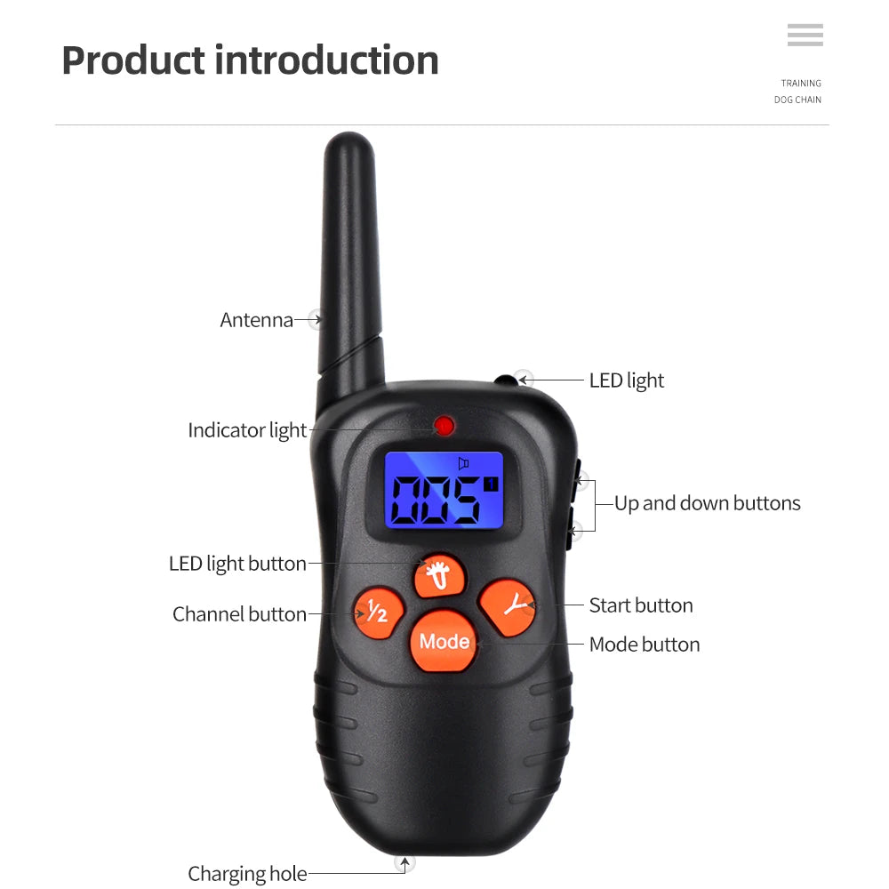 Remote Controlled 300m Bark Stopper E-Collar for Dog Training 6