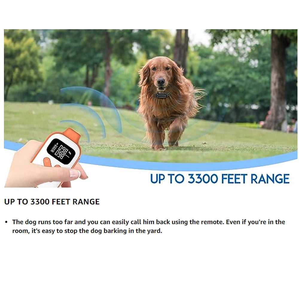 Safe & Humane No Shock Dog Training Collar with Remote Control up to 1000m 9