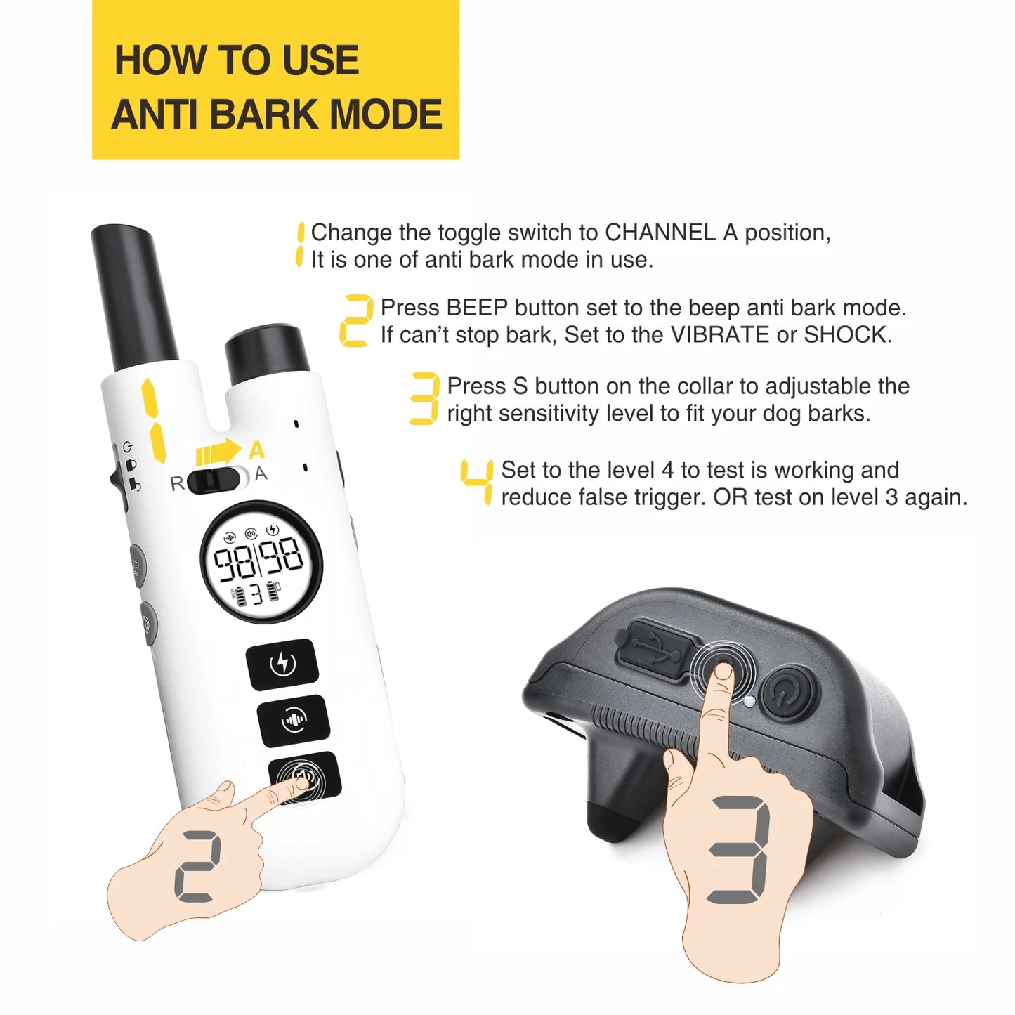 800m No Bark Dog Training Collar | Waterproof & Rechargeable 10