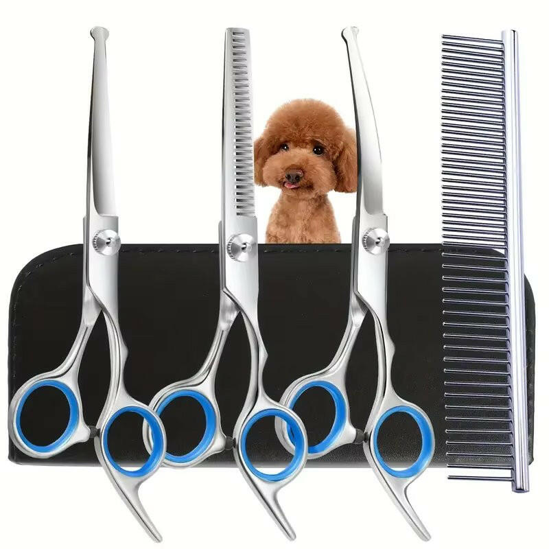 Stainless Steel Dog Grooming Scissors Set & Comb 1