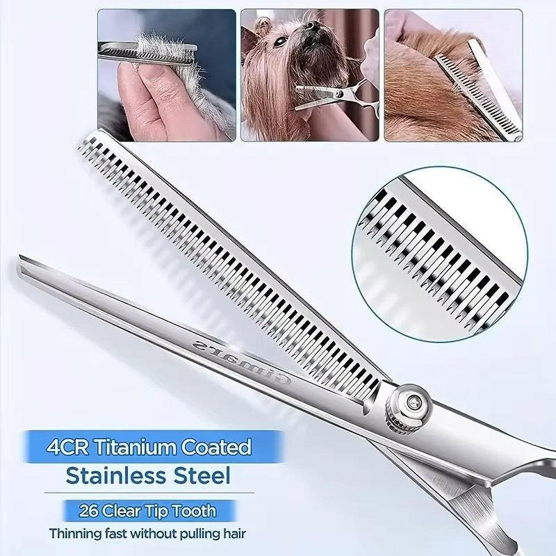 Stainless Steel Dog Grooming Scissors Set & Comb 5