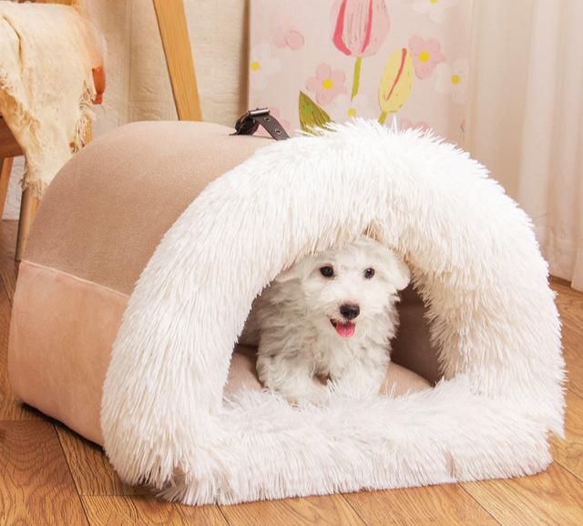 Winter-House-Semi-Enclosed-Pet-Bed-for-Small-Dogs-Cats-5
