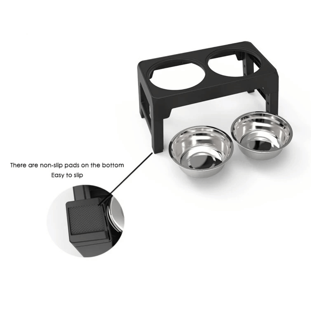 Adjustable Elevated Dog Feeding Station & Stainless Steel Dog Bowls 7