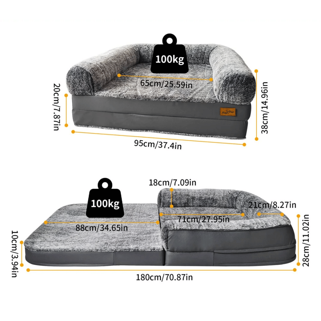Anti-Anxiety Human Dog Bed | Foldable & Portable Calming Bolster Bed for Dogs & Owners 15