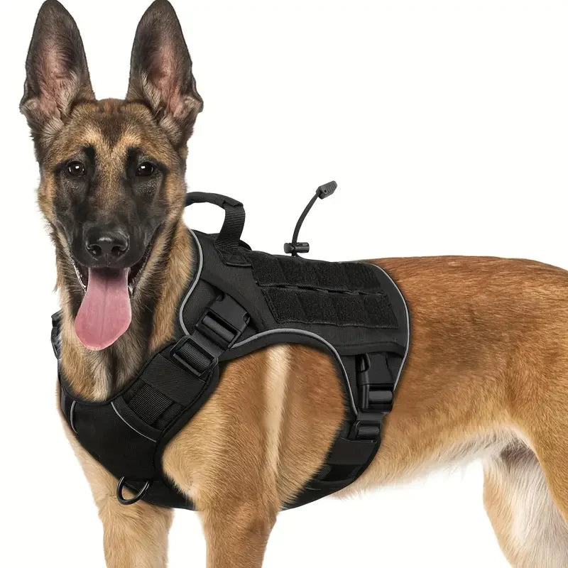 Military-Style Dog Harness Tactical Vest with Handle & No-Pull Clip 3