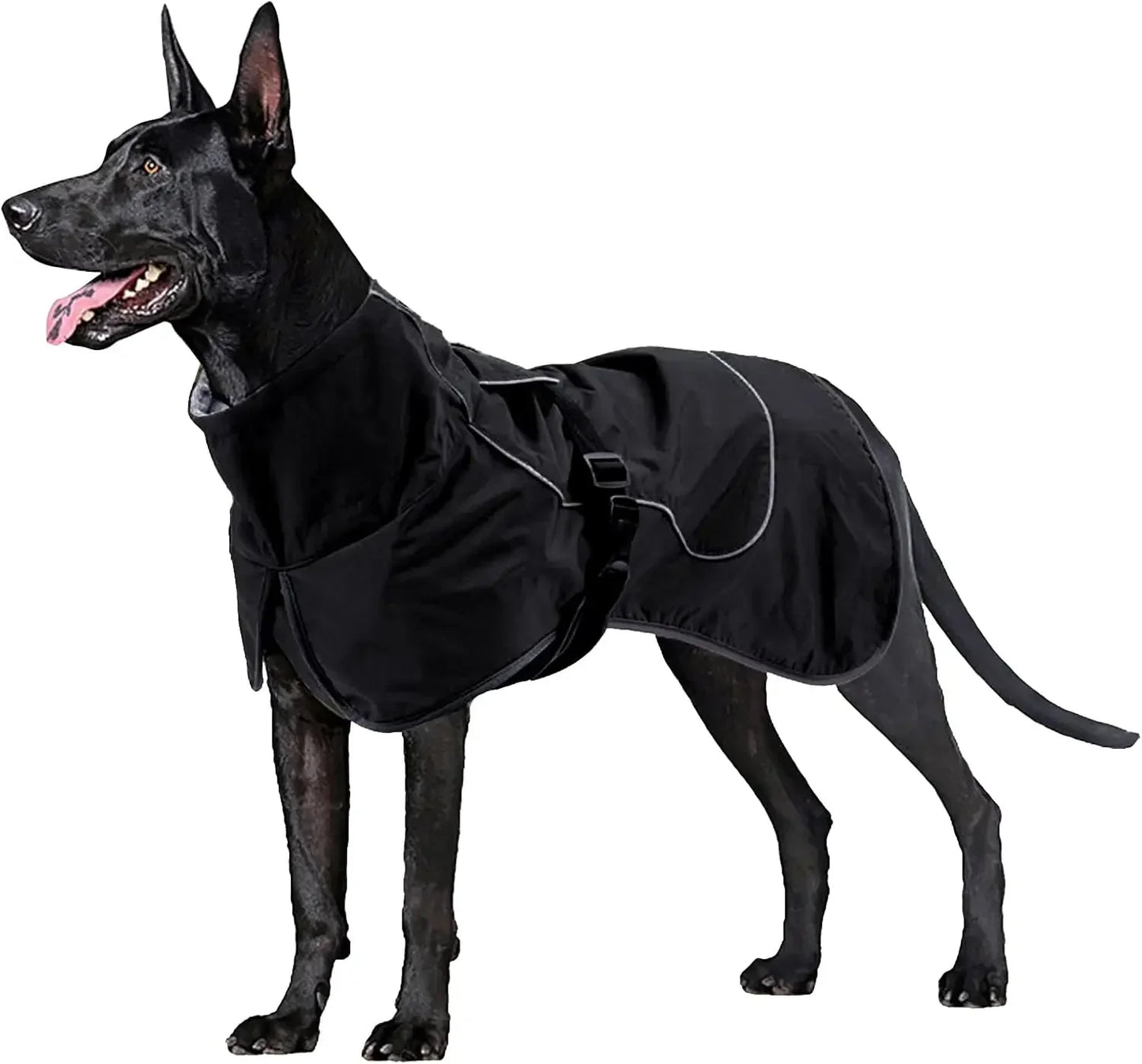 Waterproof & Warm Dog Jacket with Fleece Interior, Adjustable Neck & Reflective Piping 2