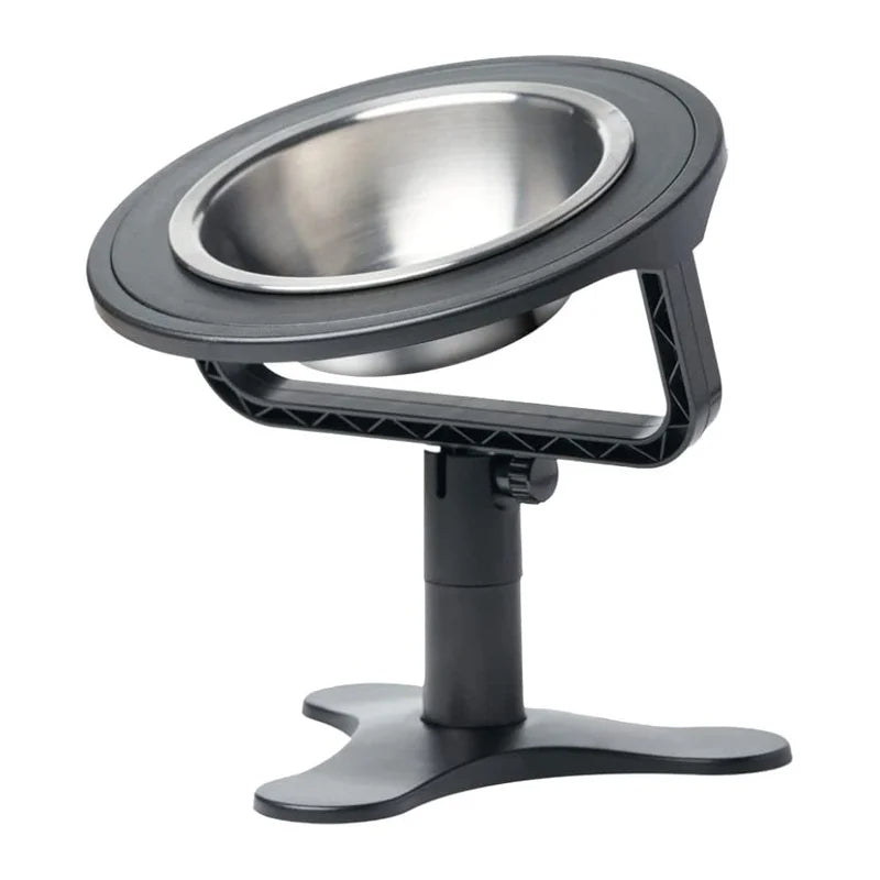 Adjustable Tilt & Height Raised Pet Bowl Stand with Stainless Steel Food Bowl 1