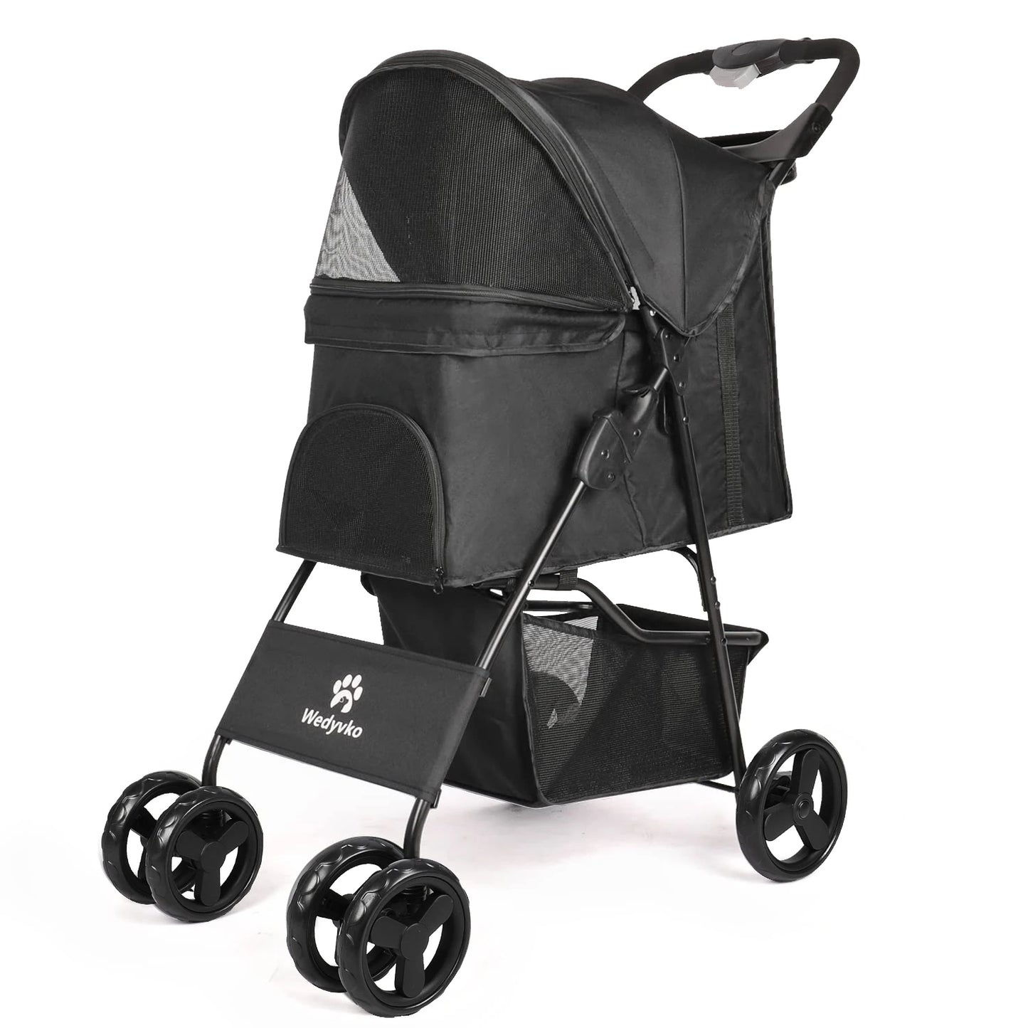 Spacious & Foldable Dog Stroller with Storage Basket 2