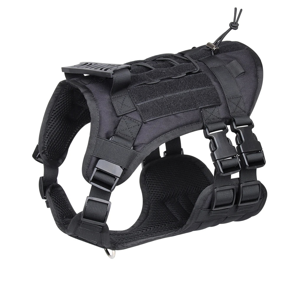 Robust Military-Style Dog Harness with Rubber Handle & Pouch | Tactical Dog Training Vest 6