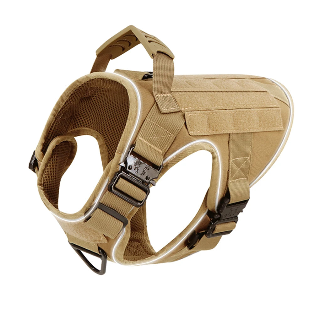 Sturdy Dog Harness with Reflective Piping & Metal Buckles | Tactical Dog Training Vest