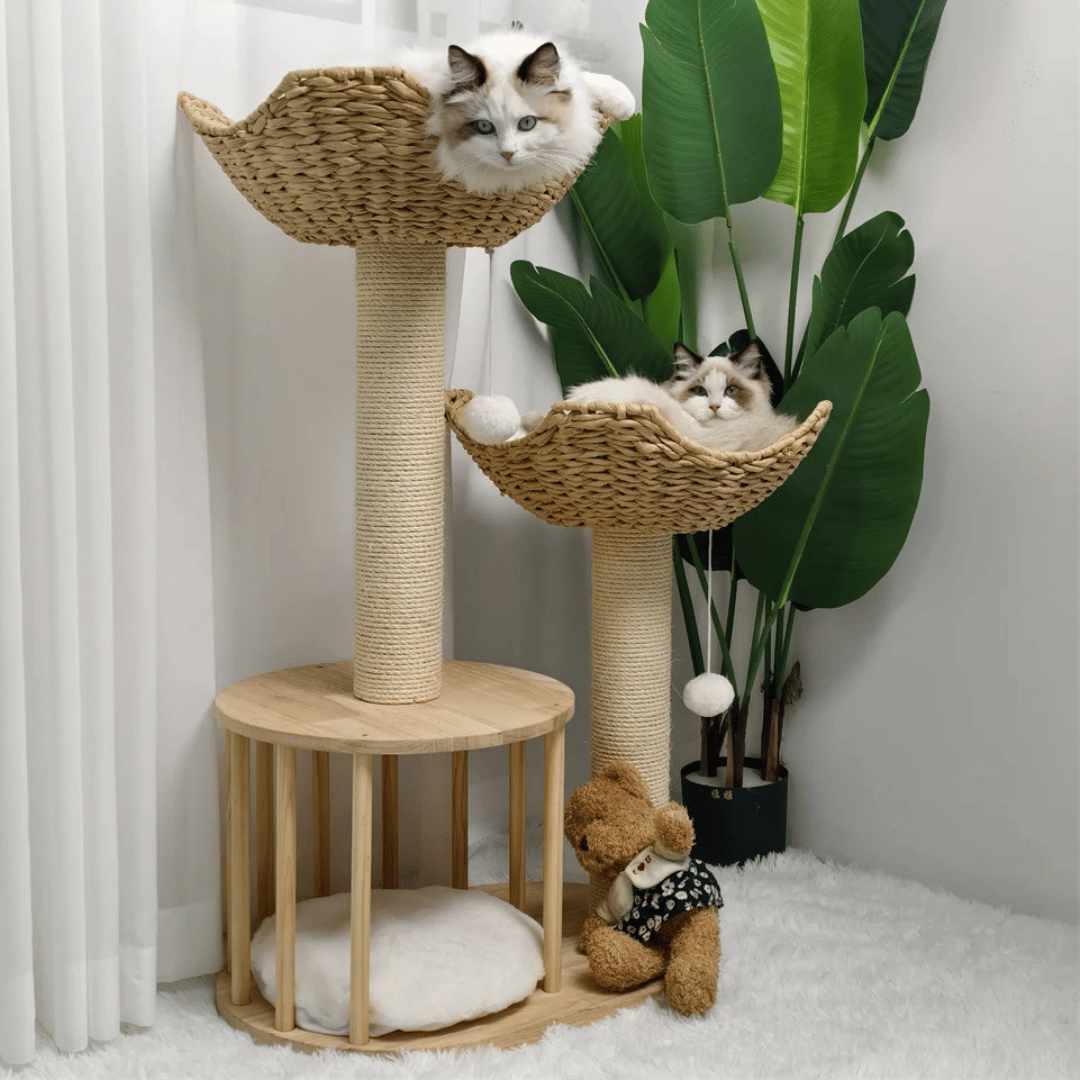 Cat Tree Tower with Nap Nest, Baskets & Scratching Post 13