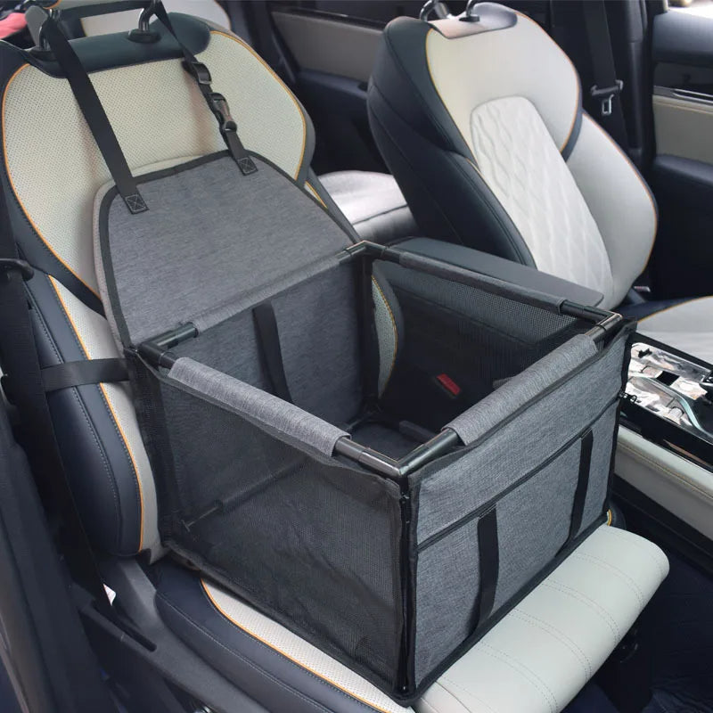 Sturdy Dog Car Seat Travel Basket with Breathable Mesh Sides 1